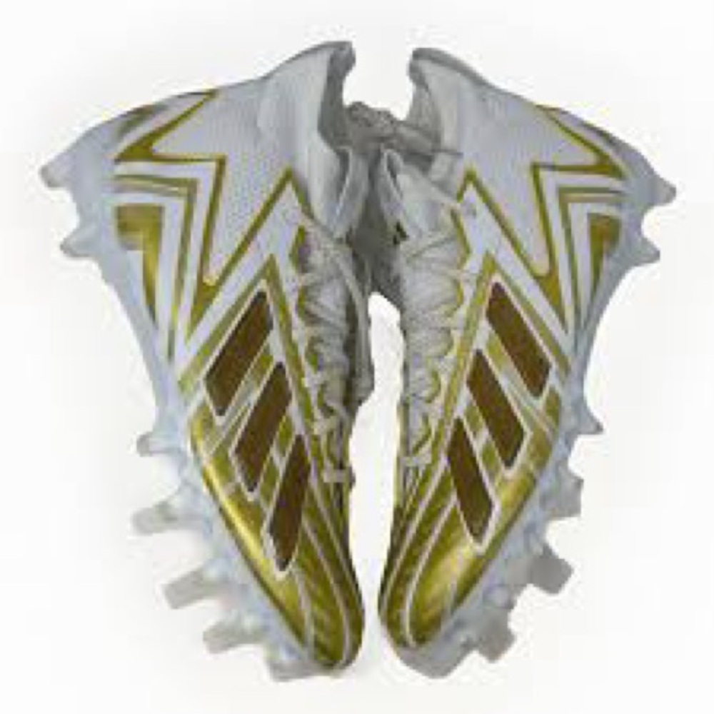 NWOB - Adidas Freak 23 Inline White Gold Metallic Football Cleats Men’s Sz 15